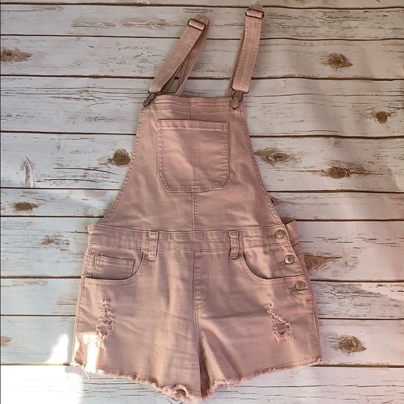 Forever 21 Pants - Forever 21 Pink Distressed Overalls